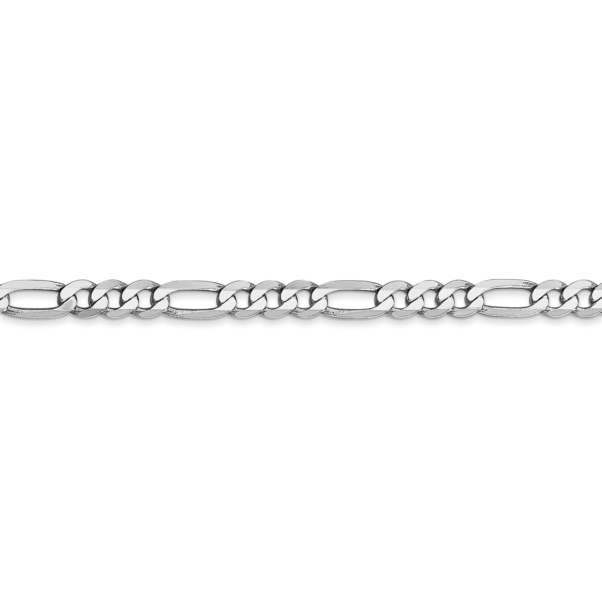 14k WG 4mm Flat Figaro Chain