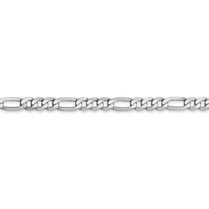 14k WG 4mm Flat Figaro Chain