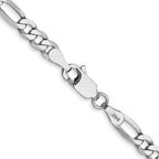 14k WG 4mm Flat Figaro Chain