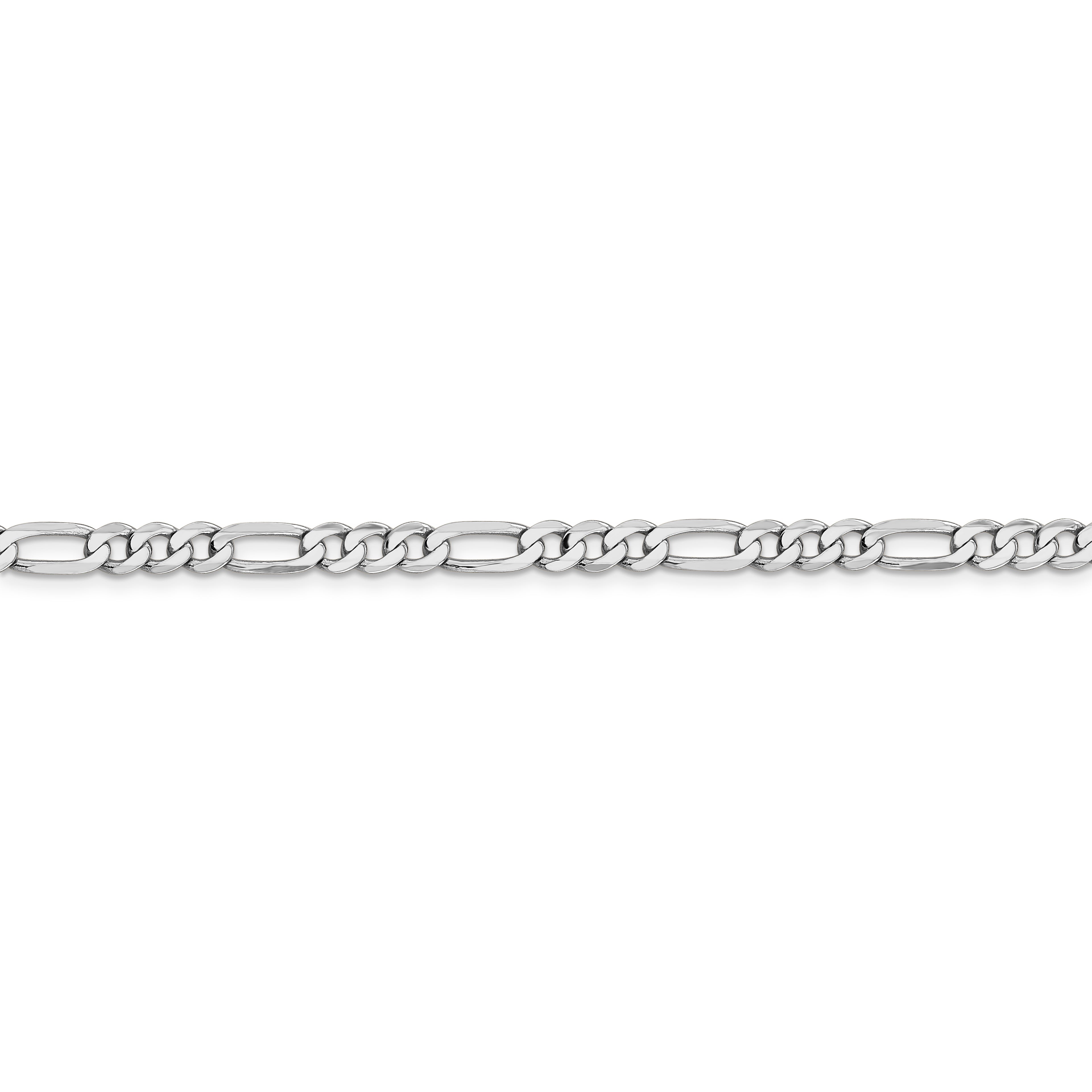 14k WG 4.5mm Flat Figaro Chain