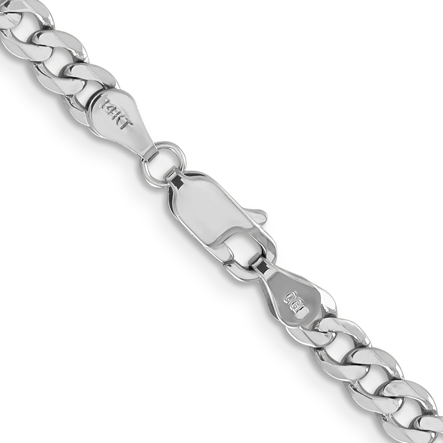14k WG 4.5mm Flat Figaro Chain