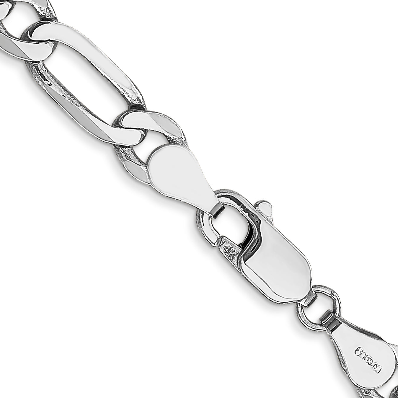 14k WG 5.5mm Flat Figaro Chain