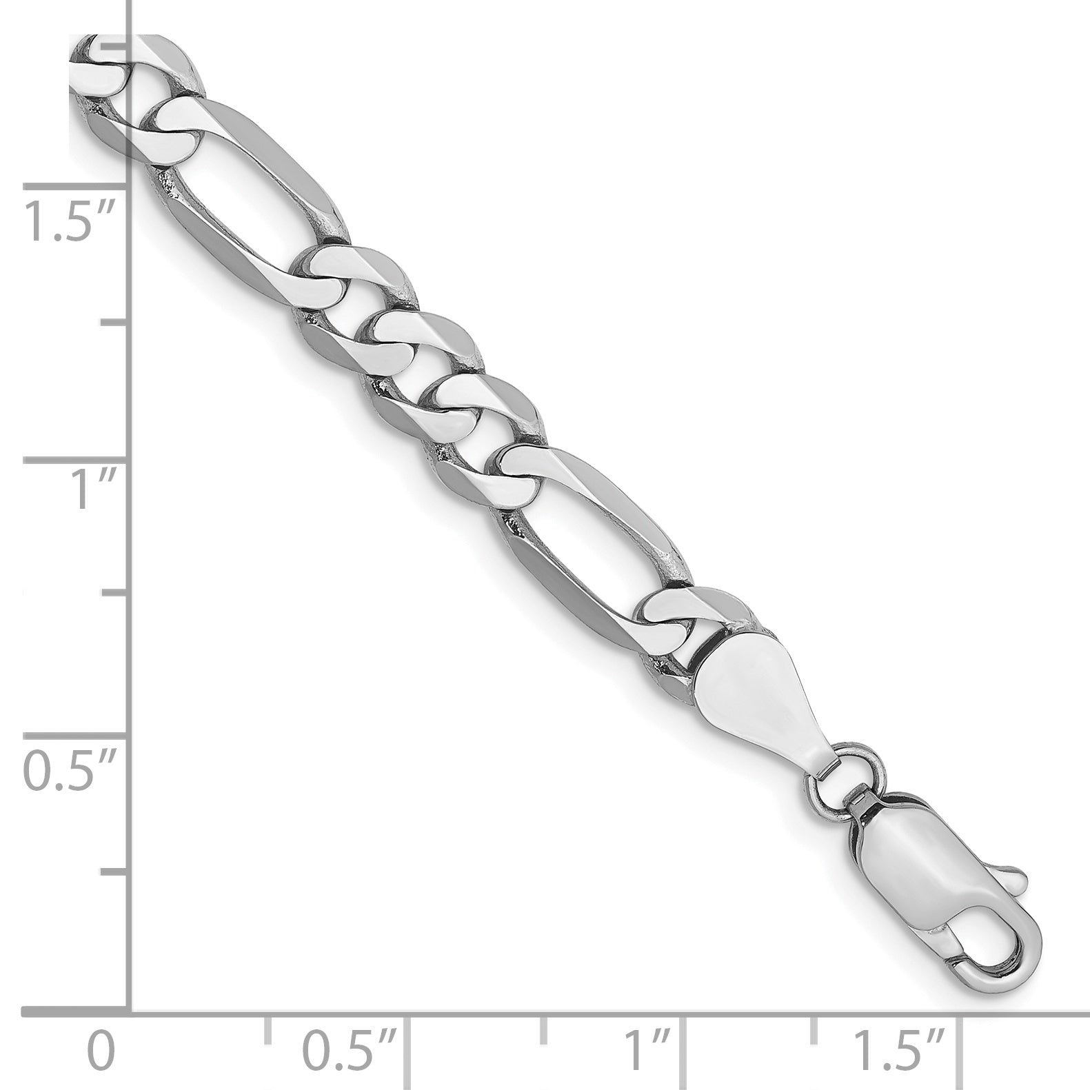 14k WG 5.5mm Flat Figaro Chain