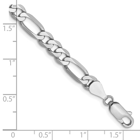 14k WG 5.5mm Flat Figaro Chain