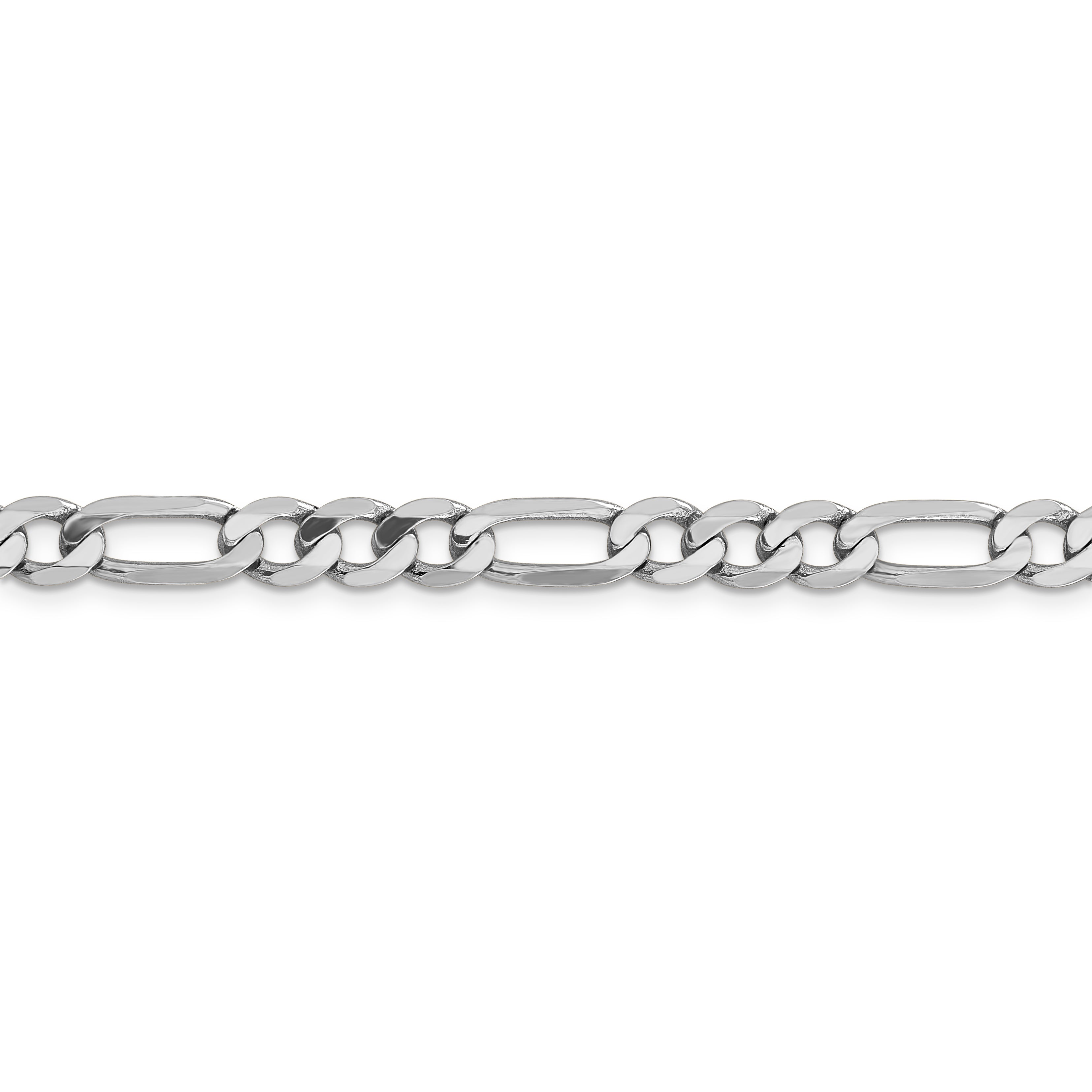 14k WG 6mm Flat Figaro Chain