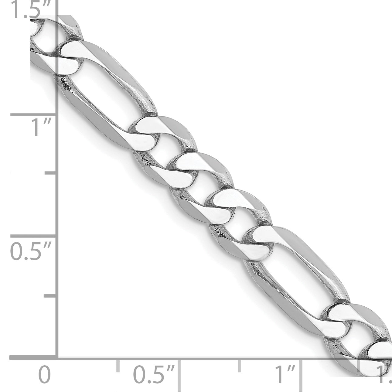14k WG 6mm Flat Figaro Chain