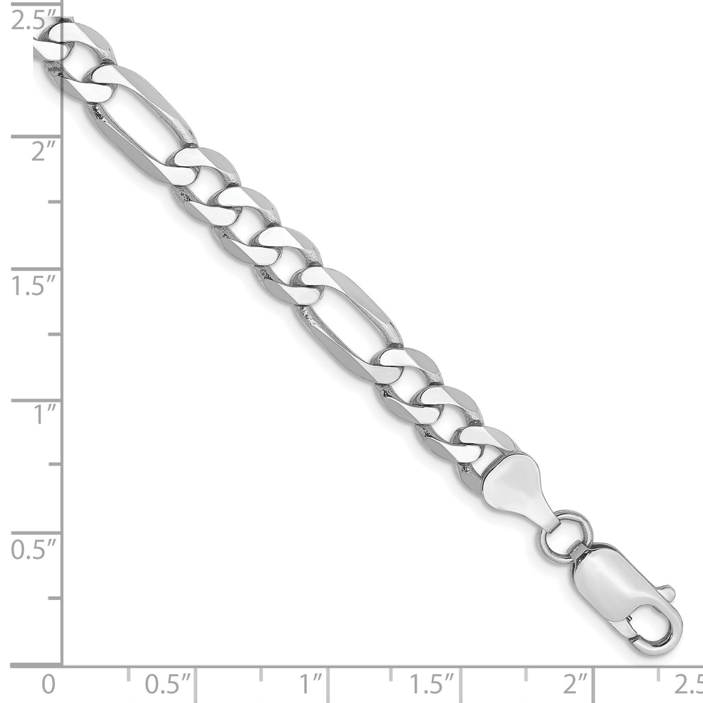 14k WG 6mm Flat Figaro Chain