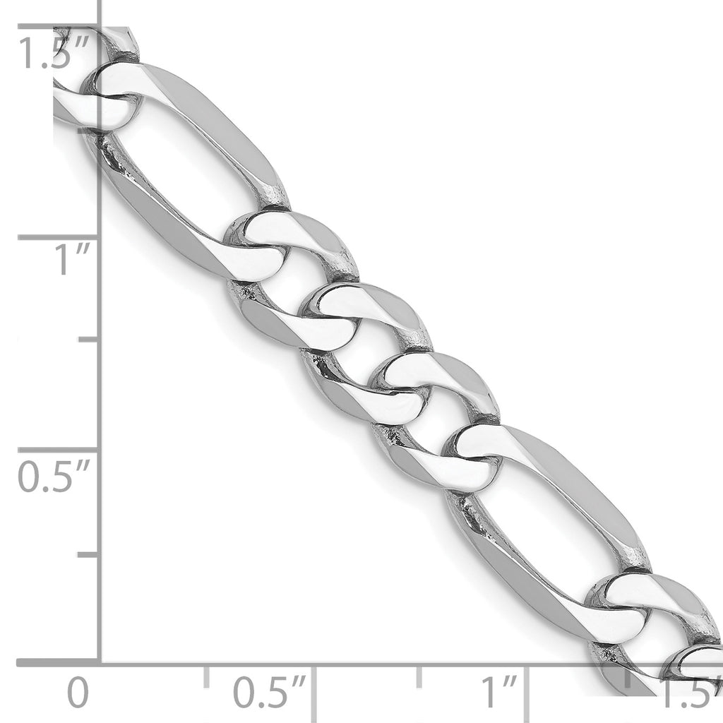 14k WG 7mm Flat Figaro Chain