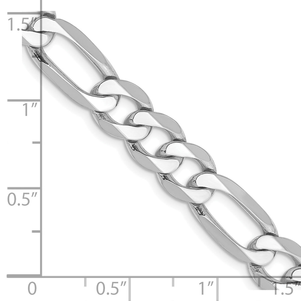 14k WG 7.5mm Flat Figaro Chain
