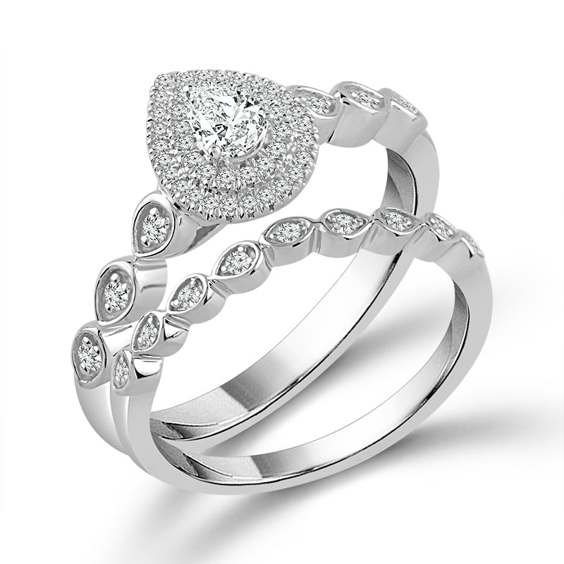 Diamond Bridal Set 0.4 Ct tw  10k White Gold