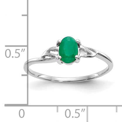 14k White Gold Emerald Birthstone Ring