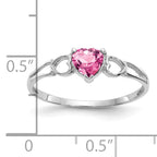 14k White Gold Pink Tourmaline Birthstone Ring
