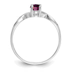 14k White Gold Rhodolite Garnet Birthstone Ring
