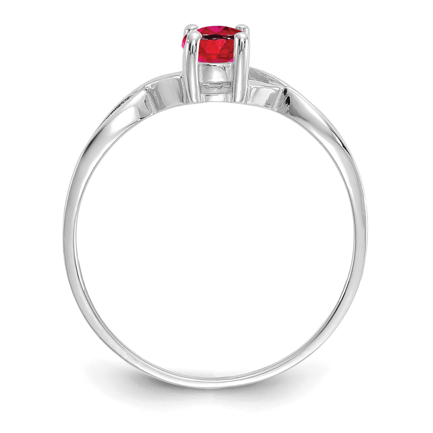14k White Gold Ruby Birthstone Ring