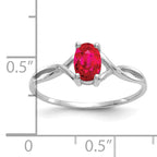 14k White Gold Ruby Birthstone Ring