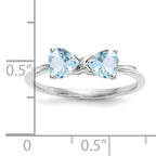 14k White Gold Polished Aquamarine Bow Ring