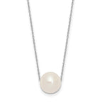 14K White Gold 10-11mm Round White FWC Pearl Rope Necklace