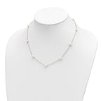 14K 5-6mm Round White FWC Pearl 9-Station Necklace